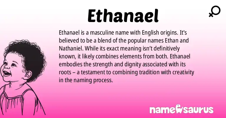 Infographic about Ethanael name meaning, Ethanael is a name from English (American), American origin(s).