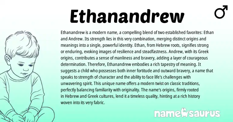 Infographic about Ethanandrew name meaning, Ethanandrew is a name from Greek, Hebrew origin(s).