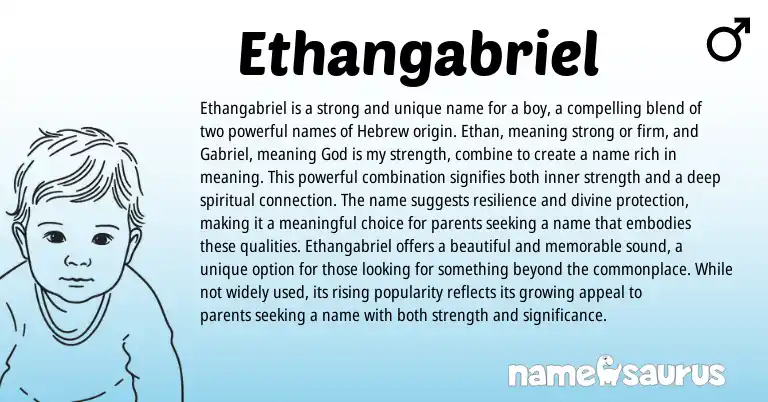 Infographic about Ethangabriel name meaning, Ethangabriel is a name from Hebrew origin(s).