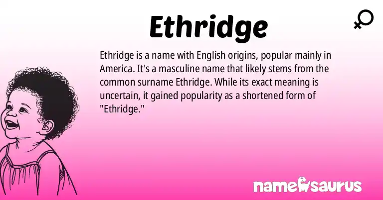 Infographic about Ethridge name meaning, Ethridge is a name from English (American) origin(s).