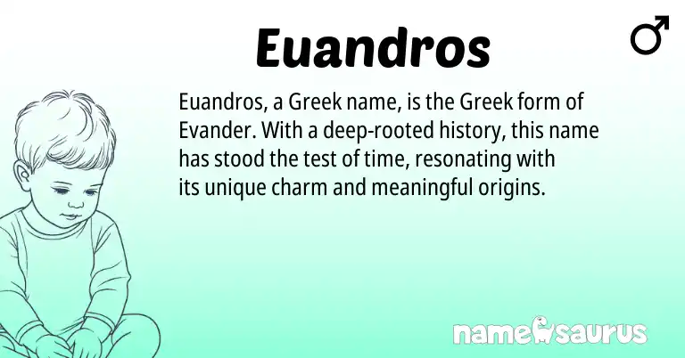 Infographic about Euandros name meaning, Euandros is a name from Greek origin(s).