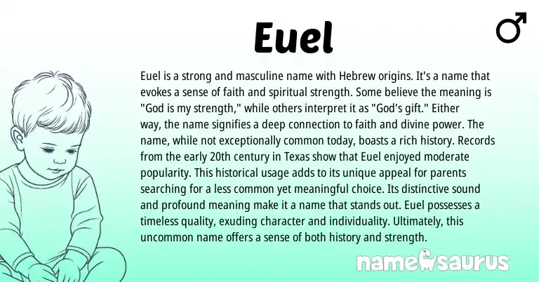 Infographic about Euel name meaning, Euel is a name from Hebrew origin(s).