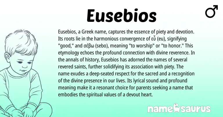 Infographic about Eusebios name meaning, Eusebios is a name from Greek origin(s).