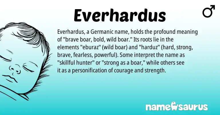 Infographic about Everhardus name meaning, Everhardus is a name from Germanic origin(s).