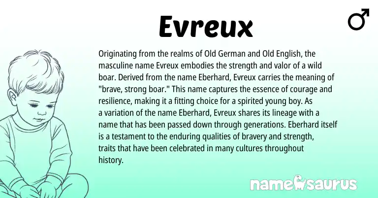 Infographic about Evreux name meaning, Evreux is a name from Old German, Old English origin(s).
