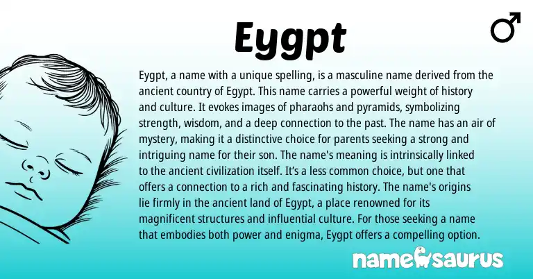 Infographic about Eygpt name meaning, Eygpt is a name from Egyptian origin(s).