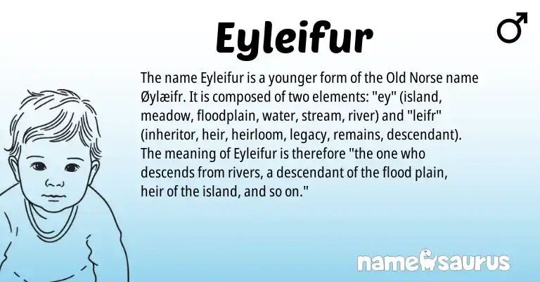 Infographic about Eyleifur name meaning, Eyleifur is a name from Old Norse origin(s).