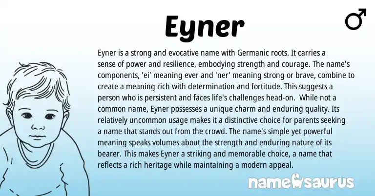 Infographic about Eyner name meaning, Eyner is a name from Germanic origin(s).