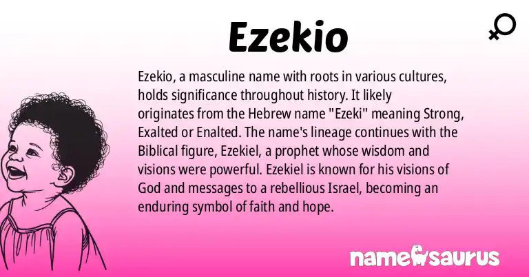 Infographic about Ezekio name meaning, Ezekio is a name from Various origin(s).