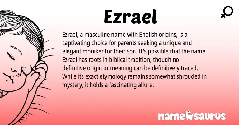 Infographic about Ezrael name meaning, Ezrael is a name from English origin(s).
