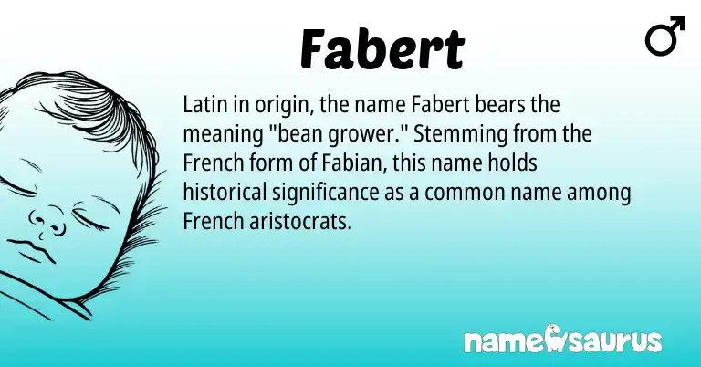 Infographic about Fabert name meaning, Fabert is a name from French, Latin origin(s).