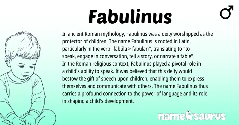 Infographic about Fabulinus name meaning, Fabulinus is a name from Roman, Latin origin(s).