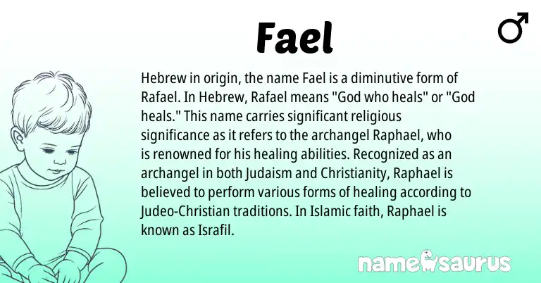 Infographic about Fael name meaning, Fael is a name from Judaism, Christianity, Hebrew origin(s).
