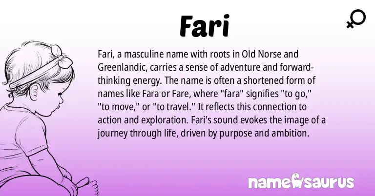 Infographic about Fari name meaning, Fari is a name from Old Norse, Greenlandic origin(s).