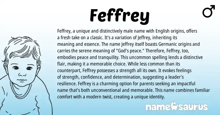 Infographic about Feffrey name meaning, Feffrey is a name from Germanic origin(s).