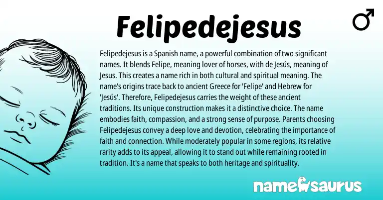Infographic about Felipedejesus name meaning, Felipedejesus is a name from Spanish origin(s).