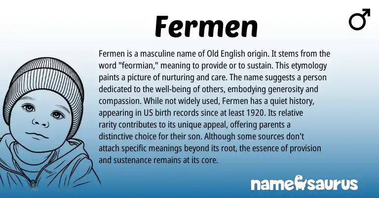 Infographic about Fermen name meaning, Fermen is a name from English origin(s).