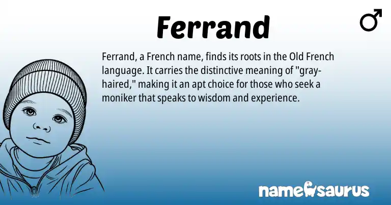 Infographic about Ferrand name meaning, Ferrand is a name from French, Old French origin(s).