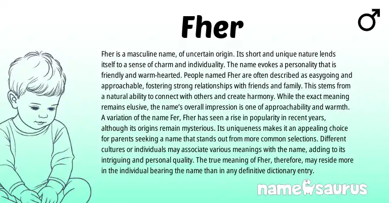 Infographic about Fher name meaning, Fher is a name from Other origin(s).