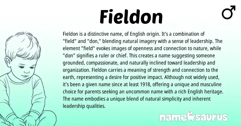 Infographic about Fieldon name meaning, Fieldon is a name from English origin(s).