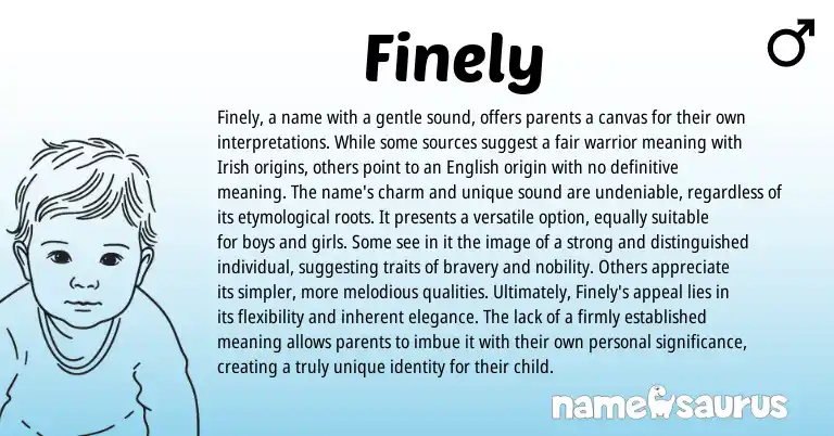 Infographic about Finely name meaning, Finely is a name from Irish origin(s).