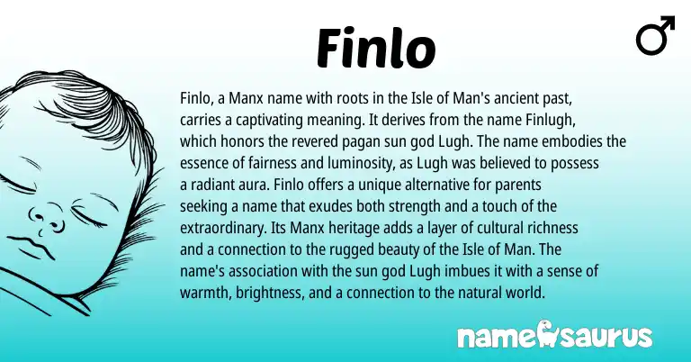Infographic about Finlo name meaning, Finlo is a name from Manx origin(s).