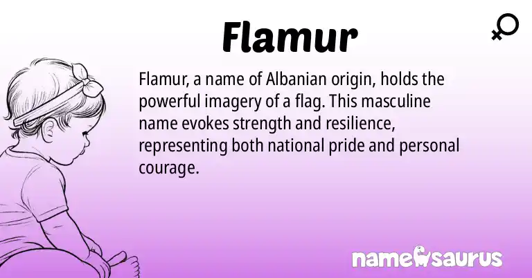 Infographic about Flamur name meaning, Flamur is a name from Albanian origin(s).