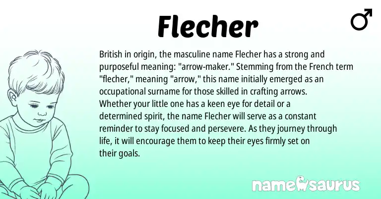 Infographic about Flecher name meaning, Flecher is a name from French, British origin(s).