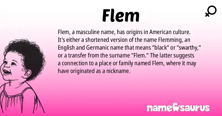 Infographic about Flem name meaning, Flem is a name from American origin(s).