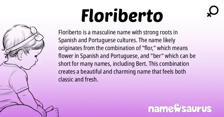 Infographic about Floriberto name meaning, Floriberto is a name from Spanish (Latin American), Portuguese origin(s).