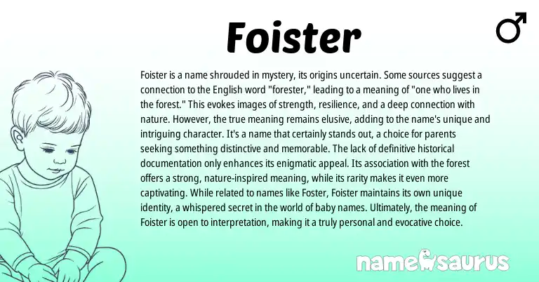 Infographic about Foister name meaning, Foister is a name from Other origin(s).