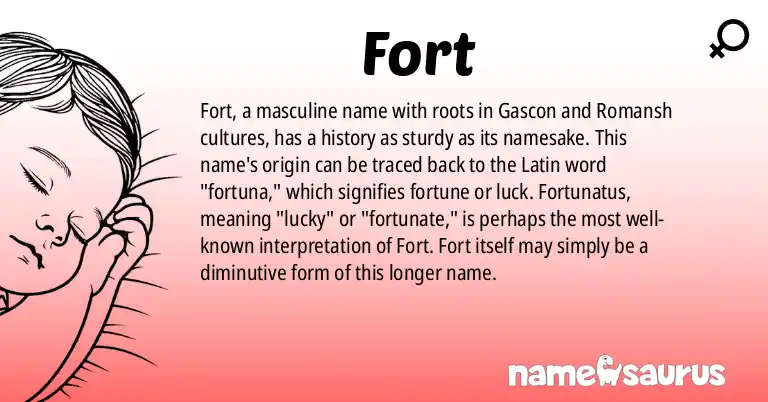 Infographic about Fort name meaning, Fort is a name from Gascon, Romansh origin(s).