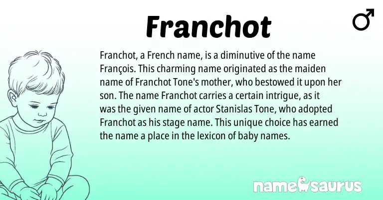 Infographic about Franchot name meaning, Franchot is a name from French origin(s).