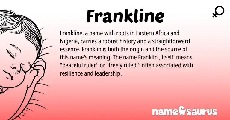 Infographic about Frankline name meaning, Frankline is a name from Eastern African, Nigerian origin(s).