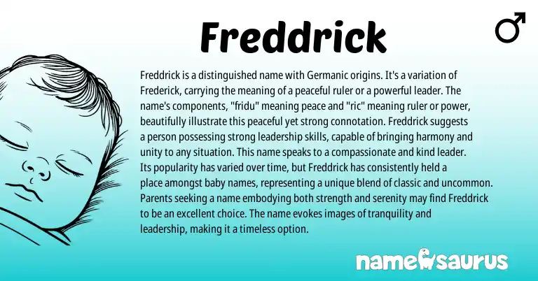 Infographic about Freddrick name meaning, Freddrick is a name from Other origin(s).