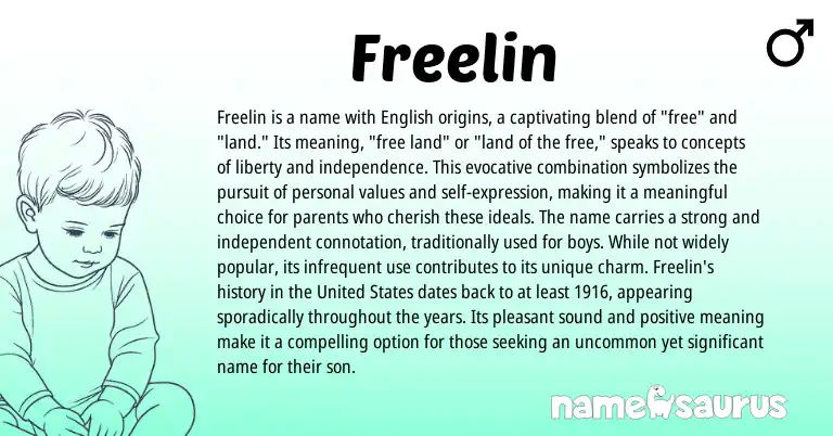 Infographic about Freelin name meaning, Freelin is a name from English origin(s).