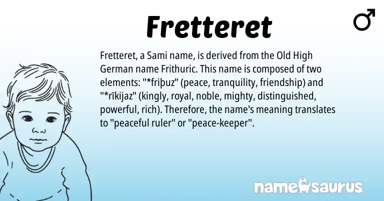 Infographic about Fretteret name meaning, Fretteret is a name from Old High German, Sami origin(s).