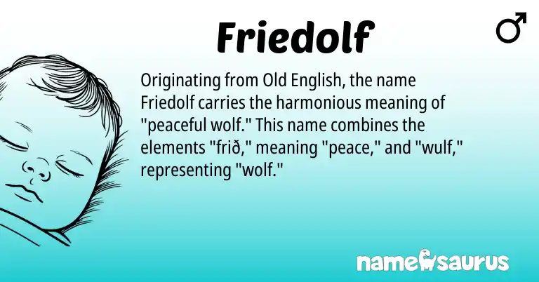 Infographic about Friedolf name meaning, Friedolf is a name from Old English origin(s).