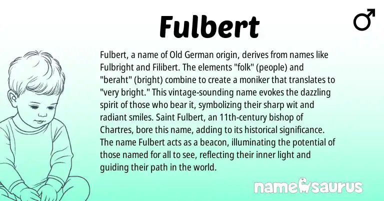 Infographic about Fulbert name meaning, Fulbert is a name from Old German origin(s).