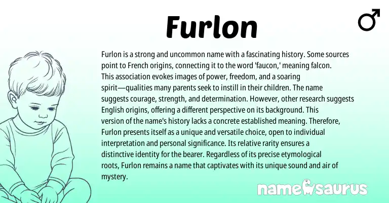 Infographic about Furlon name meaning, Furlon is a name from French origin(s).