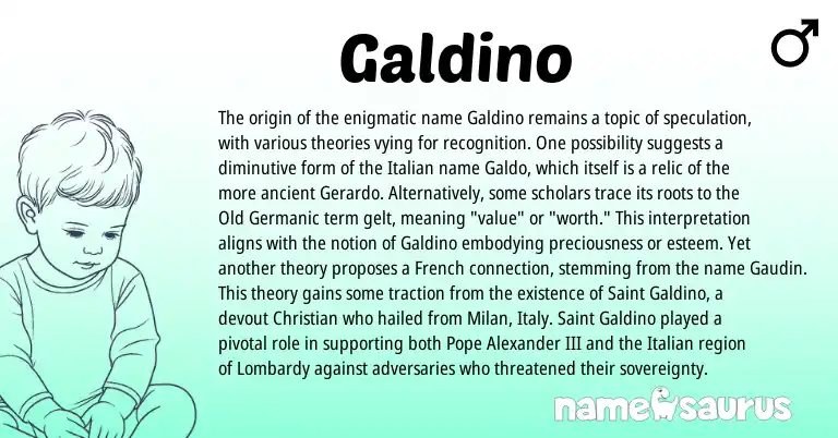 Infographic about Galdino name meaning, Galdino is a name from French, Old Germanic, Italian origin(s).