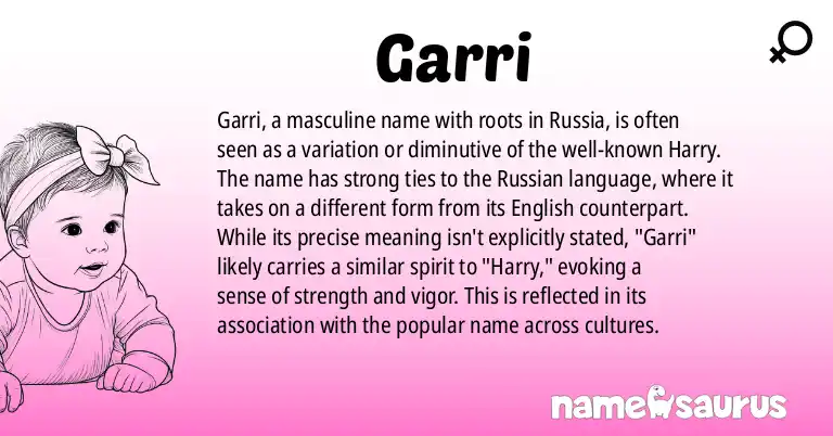 Infographic about Garri name meaning, Garri is a name from Russian origin(s).
