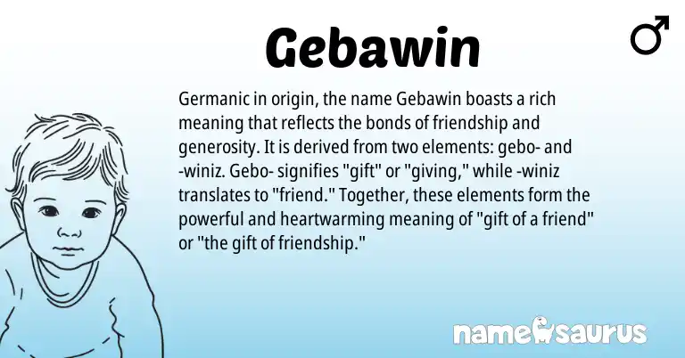 Infographic about Gebawin name meaning, Gebawin is a name from Germanic origin(s).