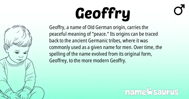 Infographic about Geoffry name meaning, Geoffry is a name from Old German, Germanic origin(s).