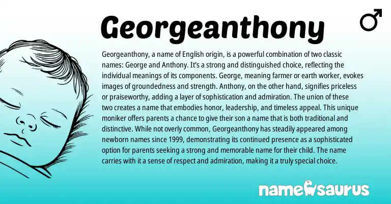 Infographic about Georgeanthony name meaning, Georgeanthony is a name from English origin(s).