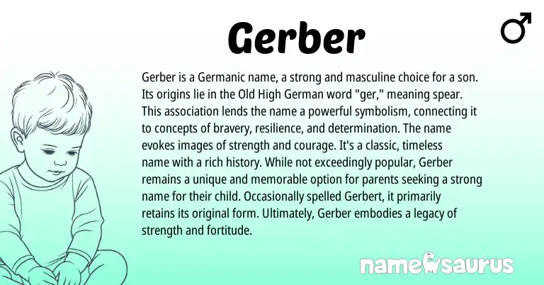 Infographic about Gerber name meaning, Gerber is a name from Germanic origin(s).