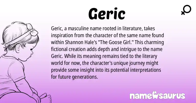 Infographic about Geric name meaning, Geric is a name from Literature origin(s).
