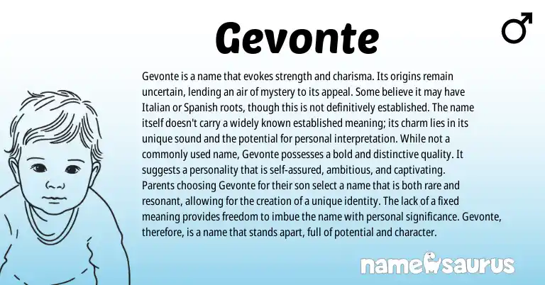 Infographic about Gevonte name meaning, Gevonte is a name from Other origin(s).