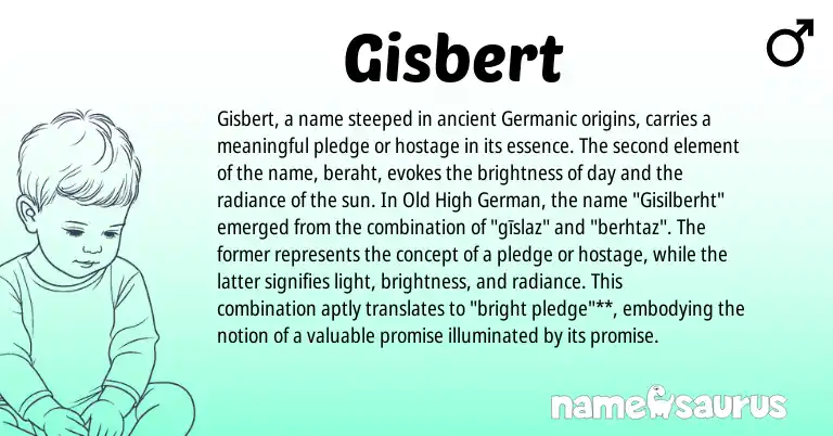 Infographic about Gisbert name meaning, Gisbert is a name from Old High German, Germanic origin(s).