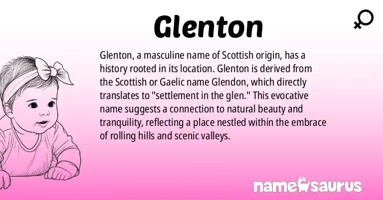 Infographic about Glenton name meaning, Glenton is a name from Scottish origin(s).